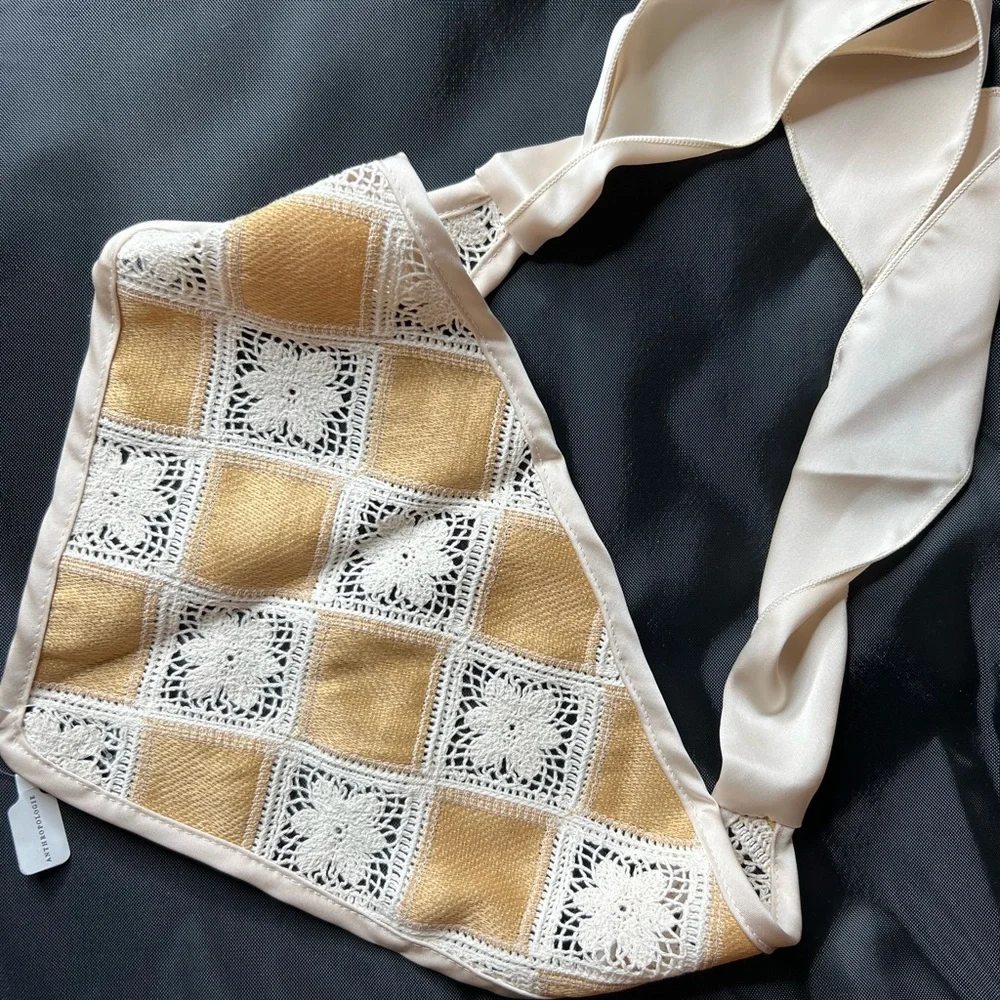 Anthropologie triangle head scarf - Lace and Satin - Picture 2 of 3